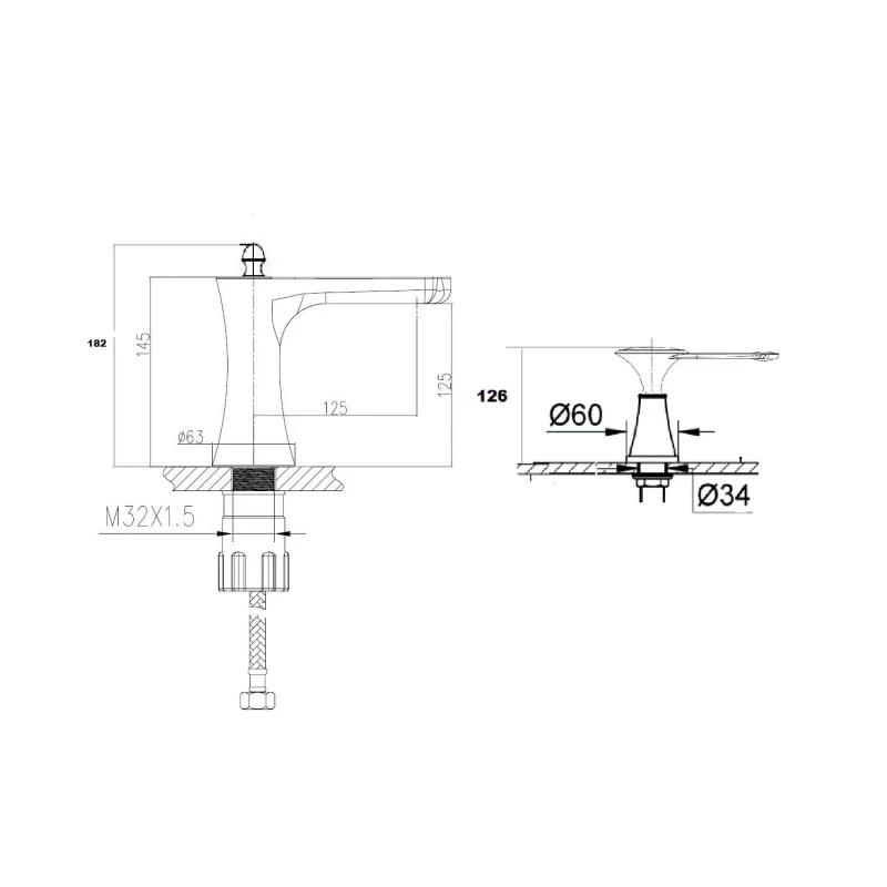 Смеситель для раковины Bronze de Luxe Yasmina 8003 B03 Хром