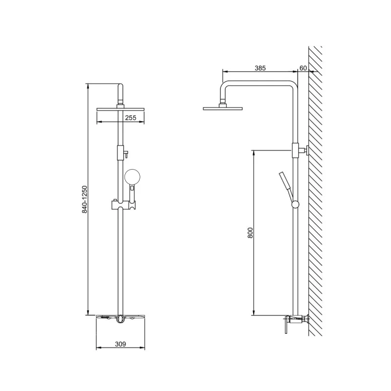 Душевая система Bronze de Luxe Icon 80112CB Черная матовая