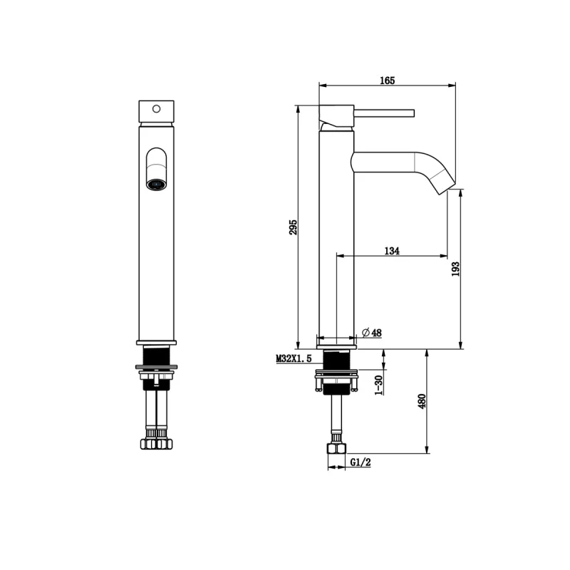 Смеситель для раковины Bronze de Luxe Scandi 1452B, черный матовый