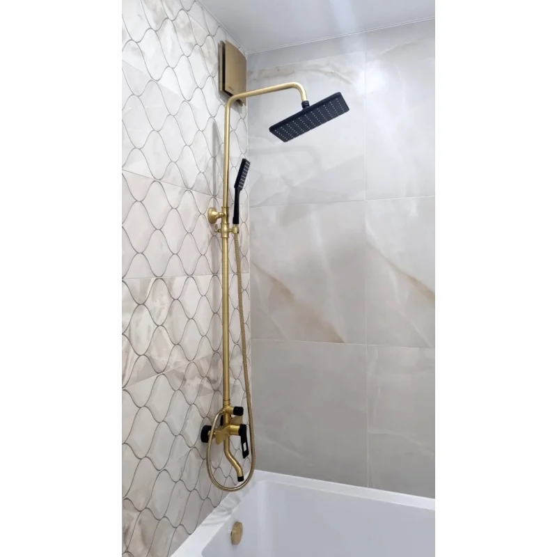 Душевая система Bronze de Luxe Element EL77GB Золото Черный матовый