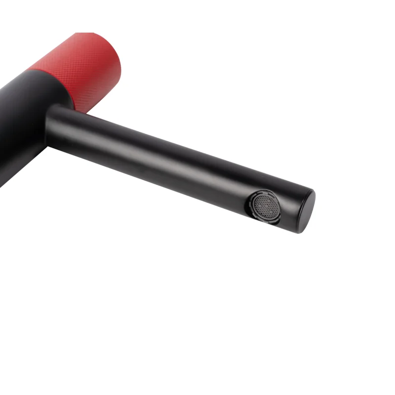 Смеситель для раковины Bronze de Luxe Avangarde 2030RH, черный матовый/красный