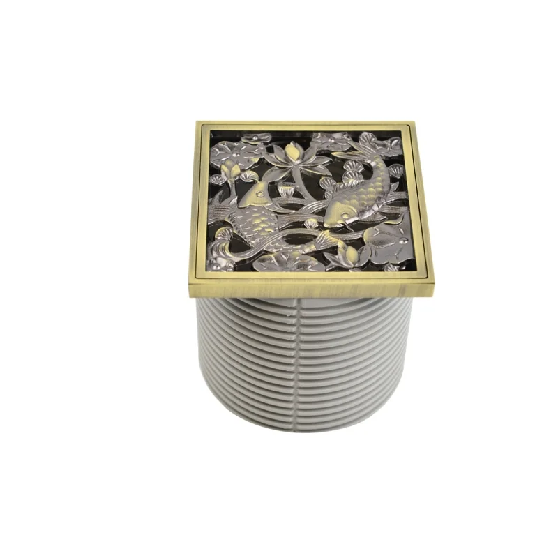 Душевой трап Bronze de Luxe Рыбы 21980-57 с решеткой Бронза