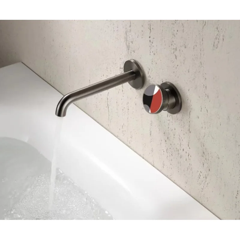 Встраиваемый смеситель для раковины Bronze De Luxe Omg 9007GM-R с внутренней частью, графит, красный