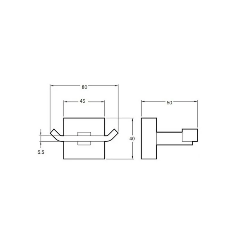 Двойной крючок Bronze de Luxe 1760'S 10507 Бронза