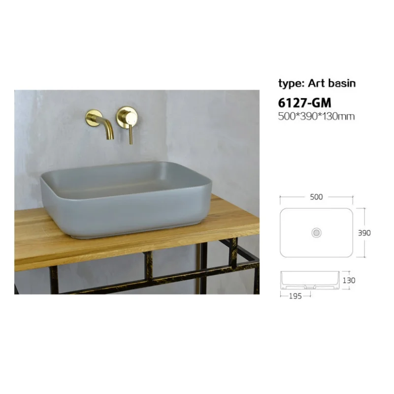 Раковина чаша Bronze de Luxe SCANDI 6127-GM, серый