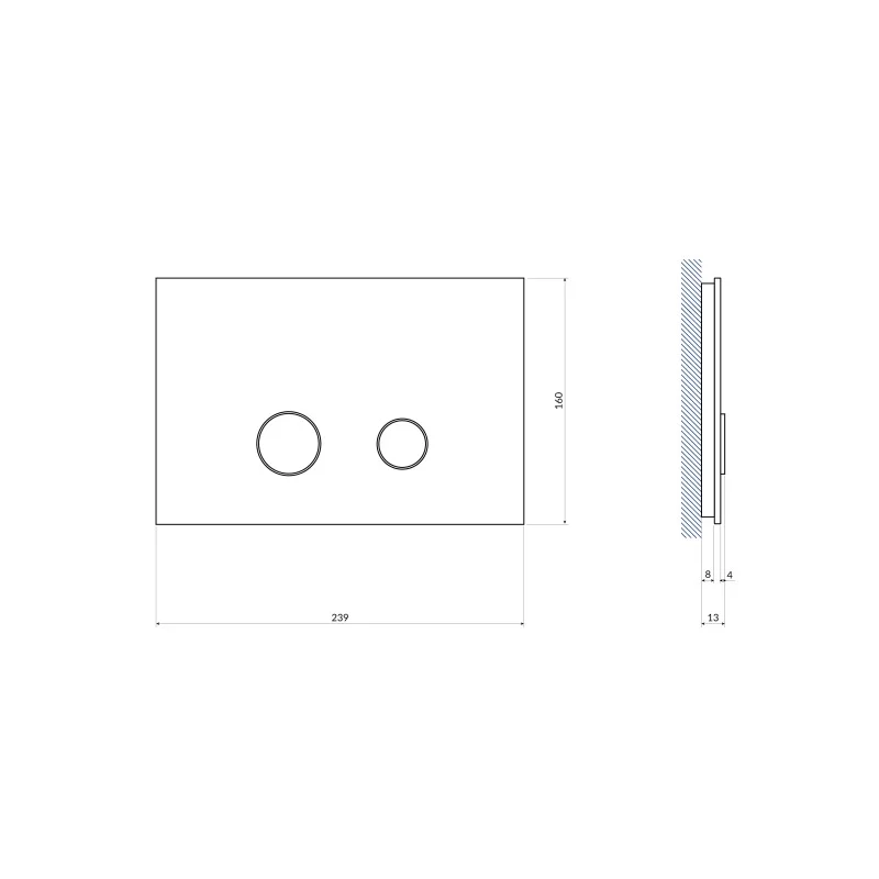 Кнопка CERSANIT STERO черная глянцевая стекло