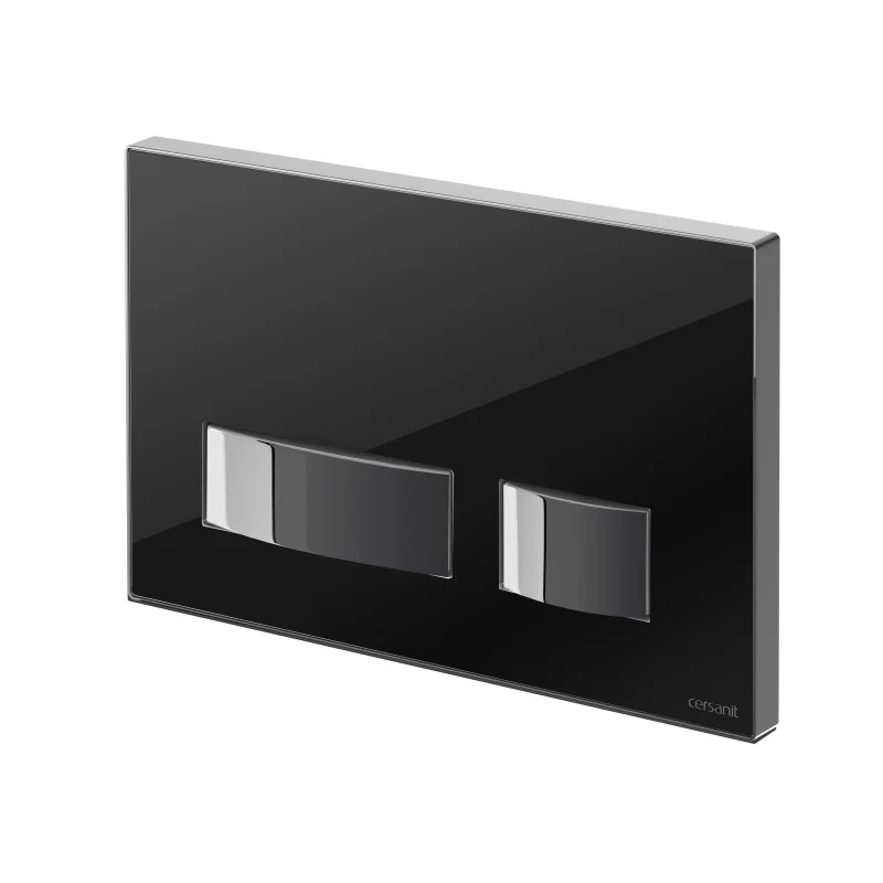 Кнопка CERSANIT MOVI черная глянцевая стекло