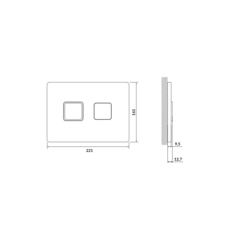 Кнопка CERSANIT ACCENTO SQUARE пневматическая пластик хром глянцевый