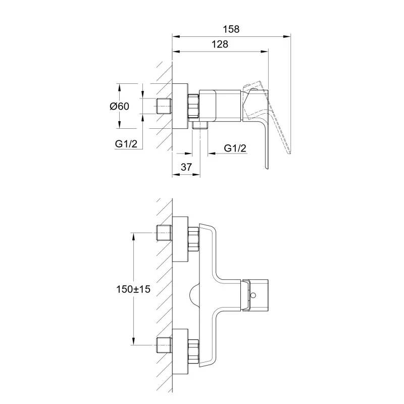Смеситель для душа Cersanit Geo 63041 Хром