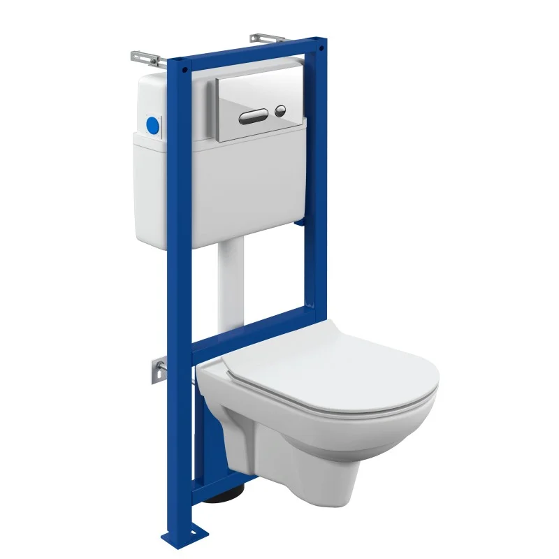 Комплект унитаз подвесной с инсталляцией Cersanit Сity New Clean ON SET-CITYC/LPRO/S-DL/In-Wg-w