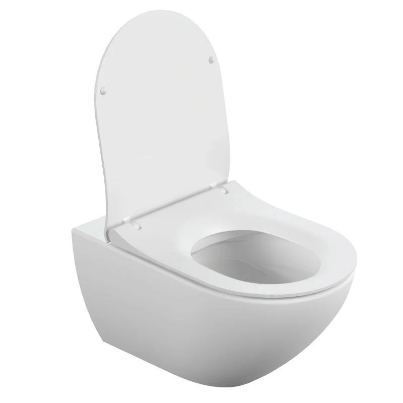 Унитаз подвесной Cersanit Street Fusion Clean On DPL EO slim 64516, безободковый, крышка микролифт, белый