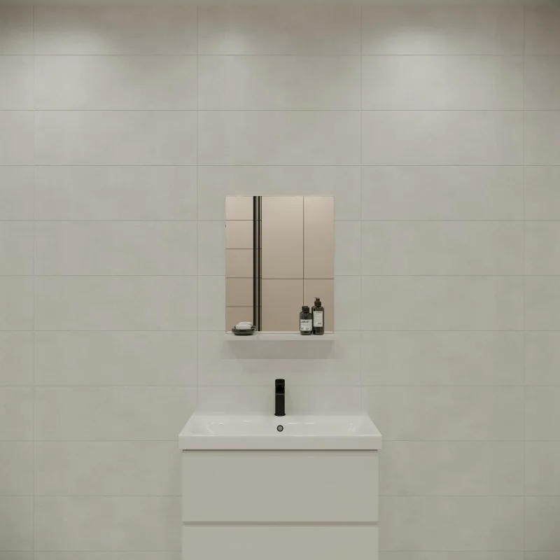 Зеркало CERSANIT с полкой MELAR 50 без подсветки прямоугольное универсальная белый B-LU-MEL