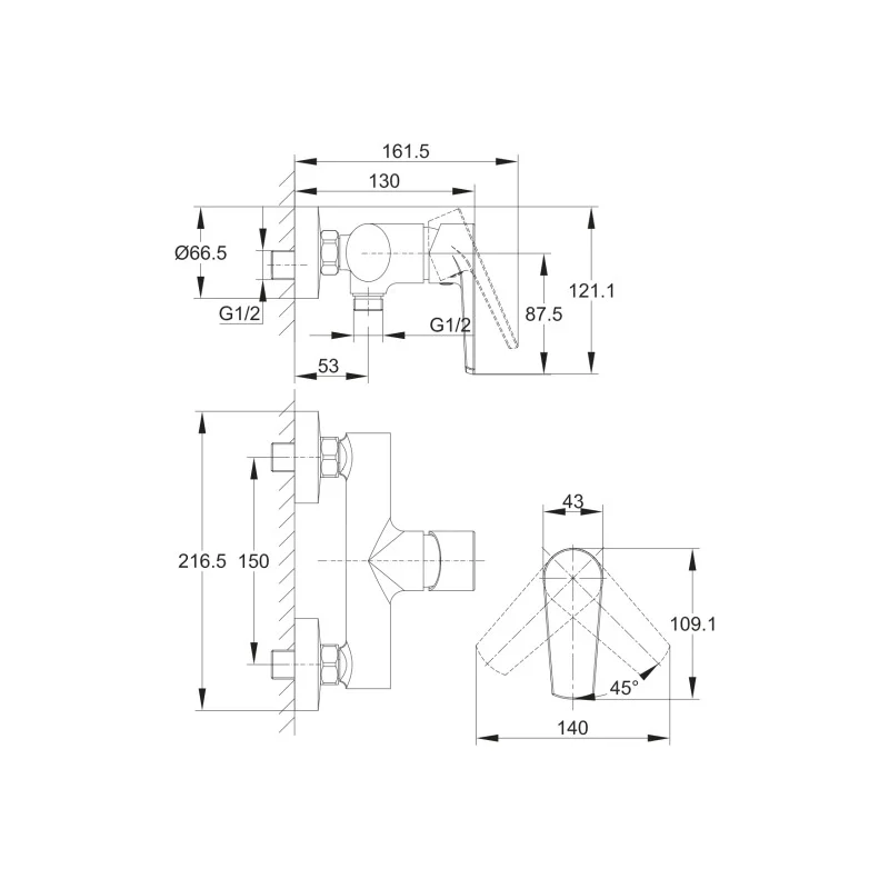 Смеситель для душа Cersanit Moduo 64099 Хром
