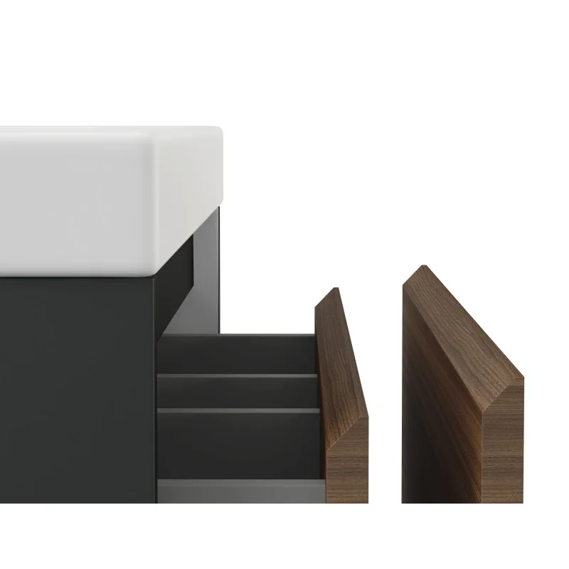 Тумба под раковину Cersanit Grande 60 64759 подвесная Черная Орех