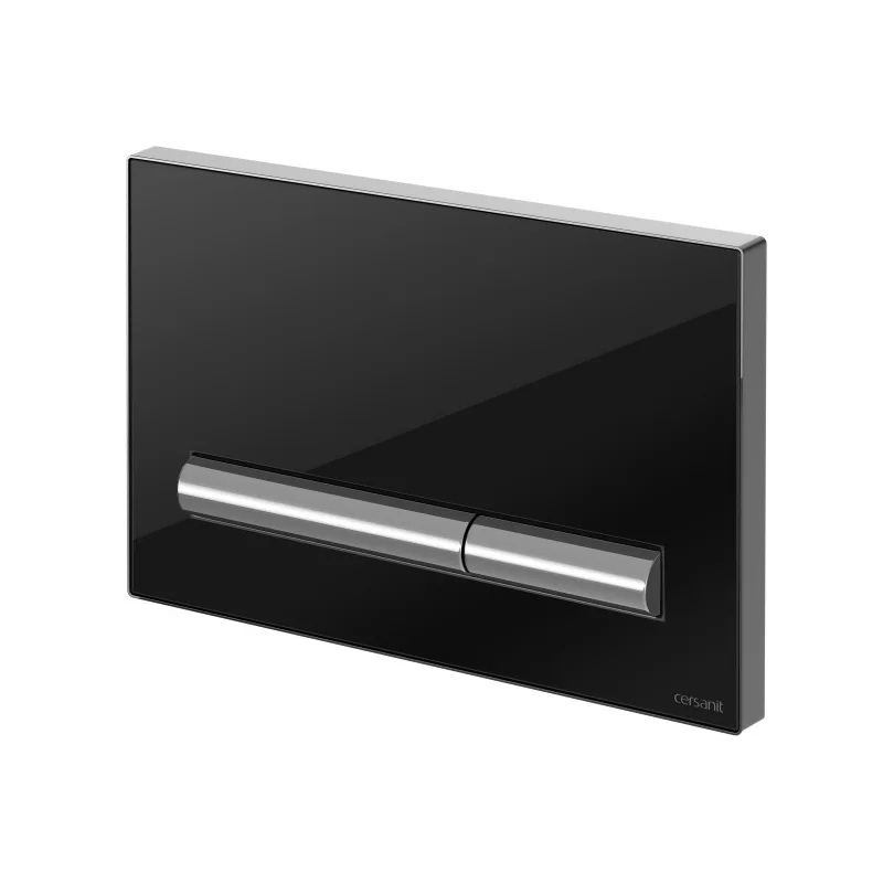 Кнопка CERSANIT PILOT черная глянцевая стекло
