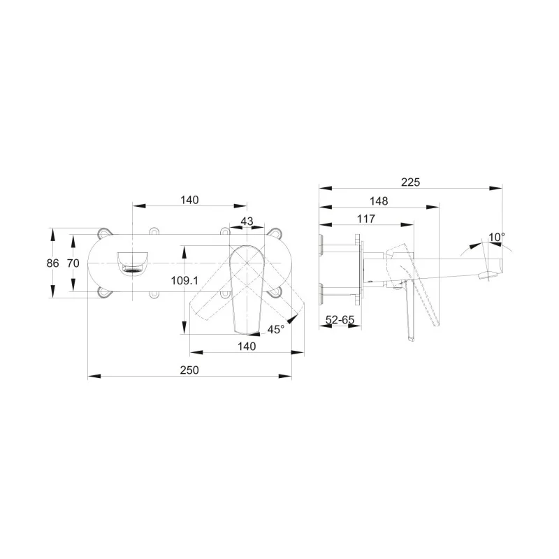 Смеситель для раковины Cersanit Moduo 64096 Хром