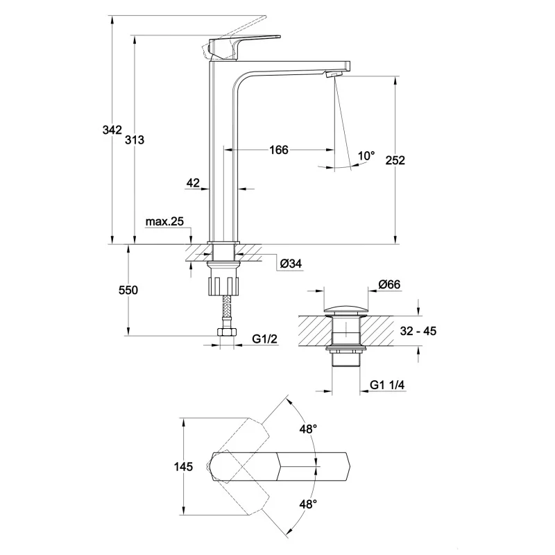 Смеситель для раковины Cersanit Wisla 63059 Хром