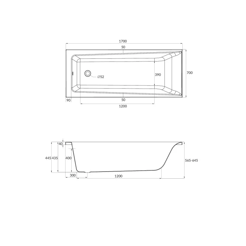 Акриловая ванна Cersanit Lorena 170х70 64265 (63323) без гидромассажа