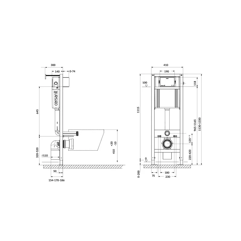 Инсталляция Cersanit AQUA SMART M 40 для унитаза механическая окрашенная