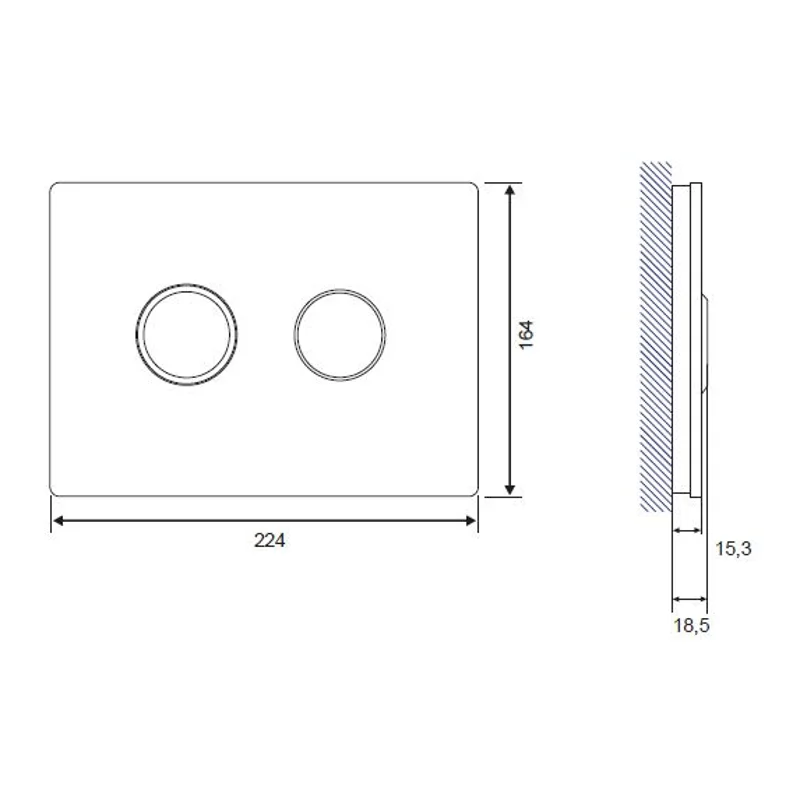 Кнопка CERSANIT ACCENTO CIRCLE пневматическая черная глянцевая стекло