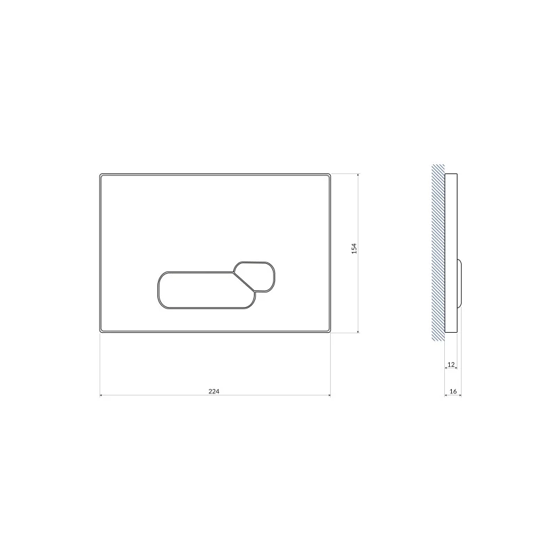 Кнопка CERSANIT ACTIS белая глянцевая стекло