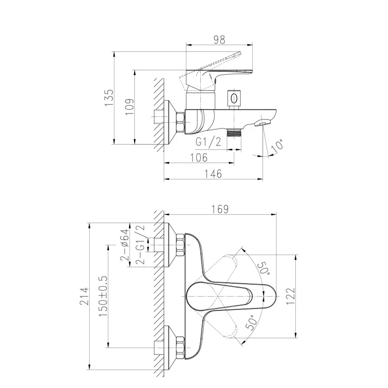 Смеситель для ванны Cersanit Cersania 63031 Хром