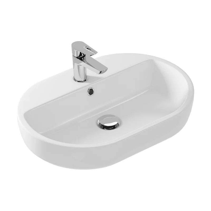 Раковина накладная Cersanit Caspia 60 Oval S-UM-CAS60/1-O-w
