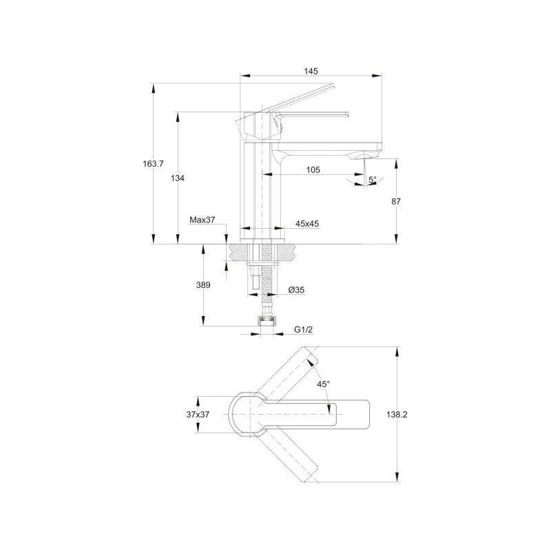 Смеситель для раковины Cersanit Smart 63047 Хром