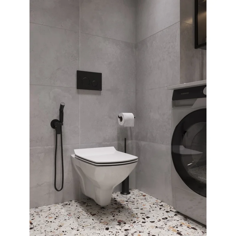 Гигиенический душ со смесителем Cersanit Brasko Black 64103 Черный матовый