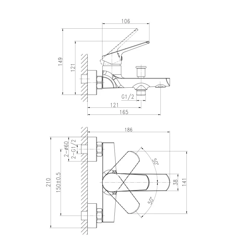 Смеситель для ванны Cersanit Flavis 63035 Хром