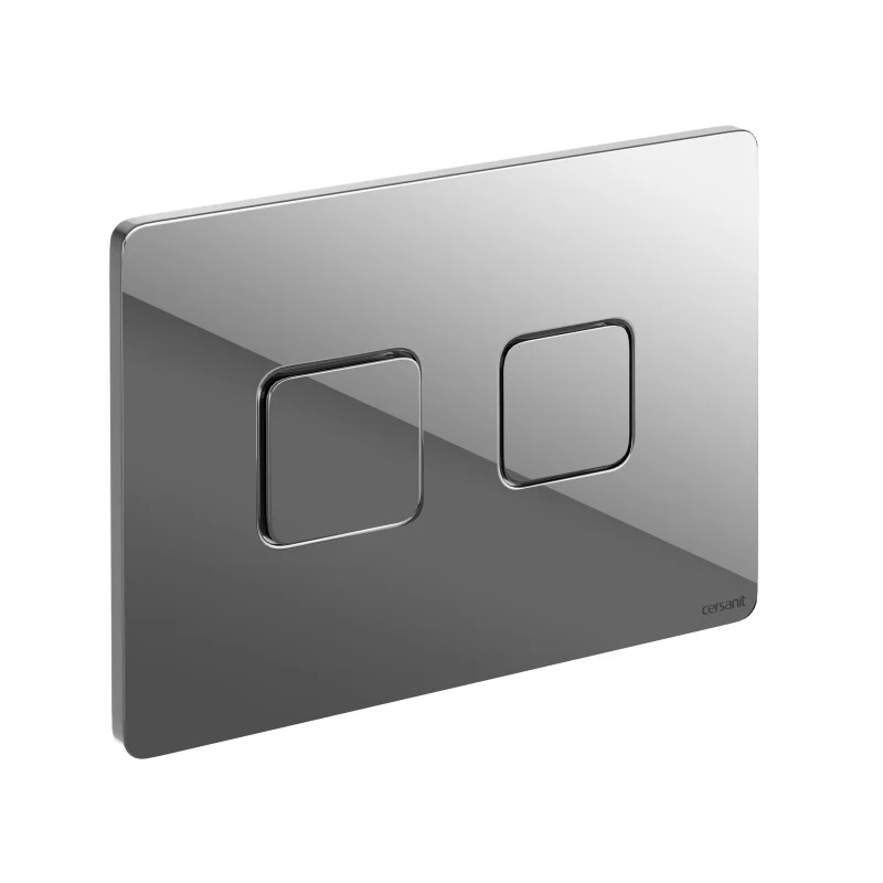 Кнопка CERSANIT ACCENTO SQUARE пневматическая пластик хром глянцевый