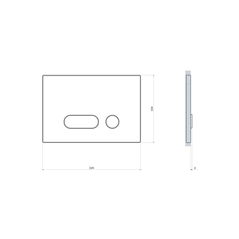 Кнопка CERSANIT INTERA белая глянцевая стекло