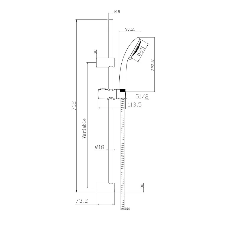Душевой гарнитур Cersanit Vibe 63067 Хром