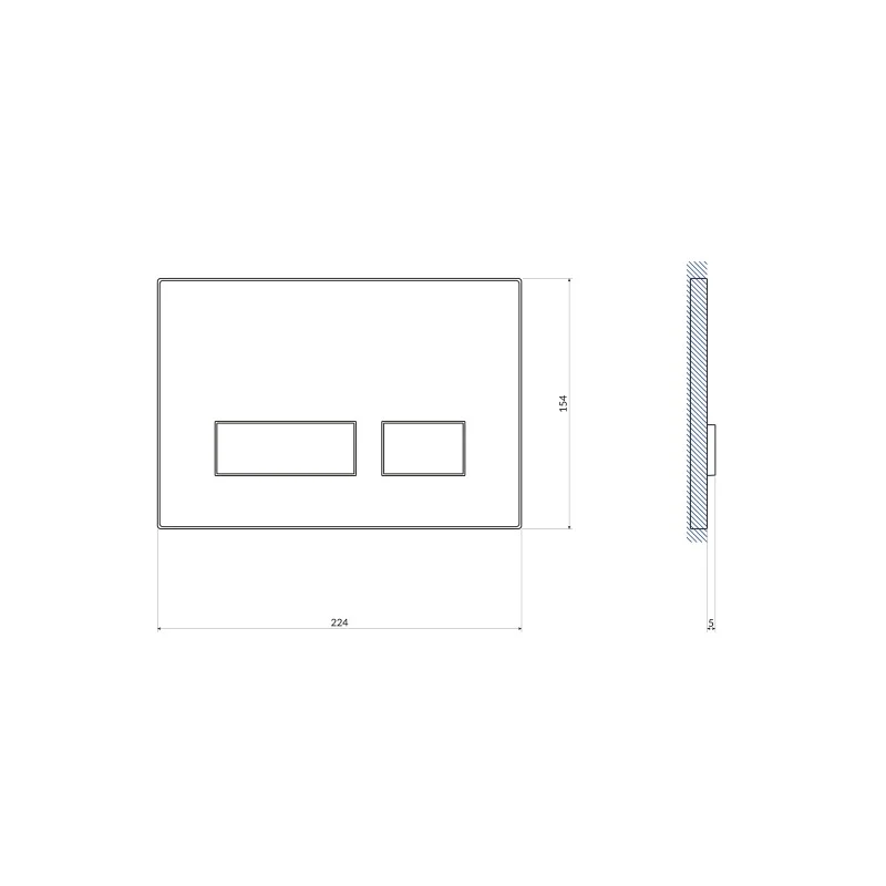 Кнопка CERSANIT MOVI черная глянцевая стекло