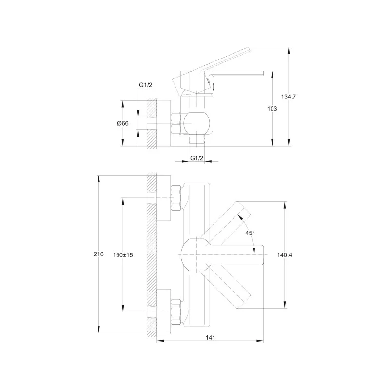 Смеситель для душа Cersanit Smart 63049 Хром