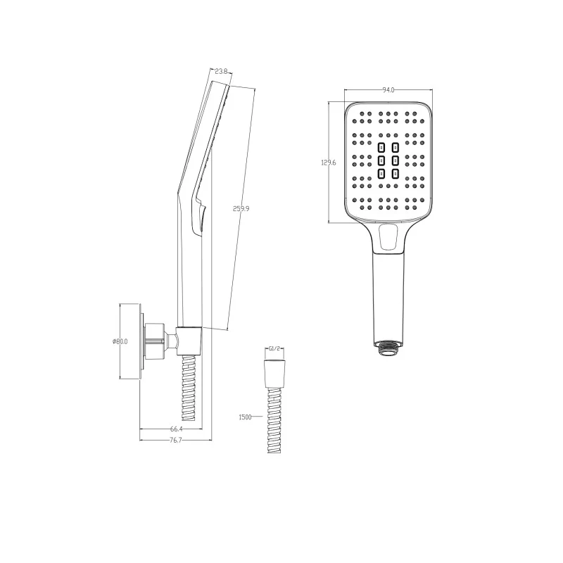 Душевой гарнитур Cersanit Ferro 64085 Хром