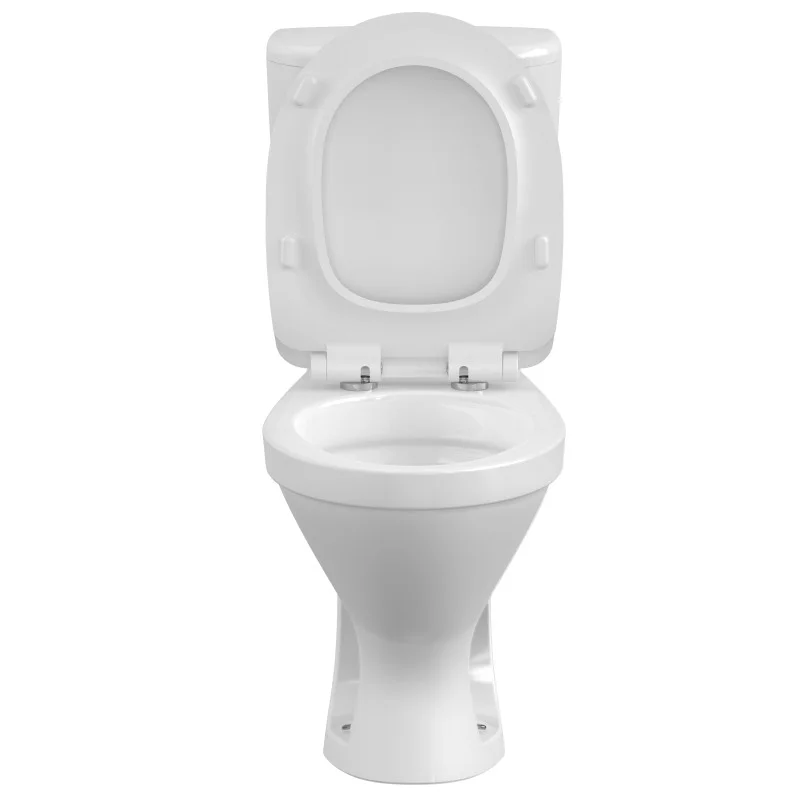 Унитаз-компакт безободковый Cersanit Nature 65410 с крышкой-сиденьем микролифт, белый