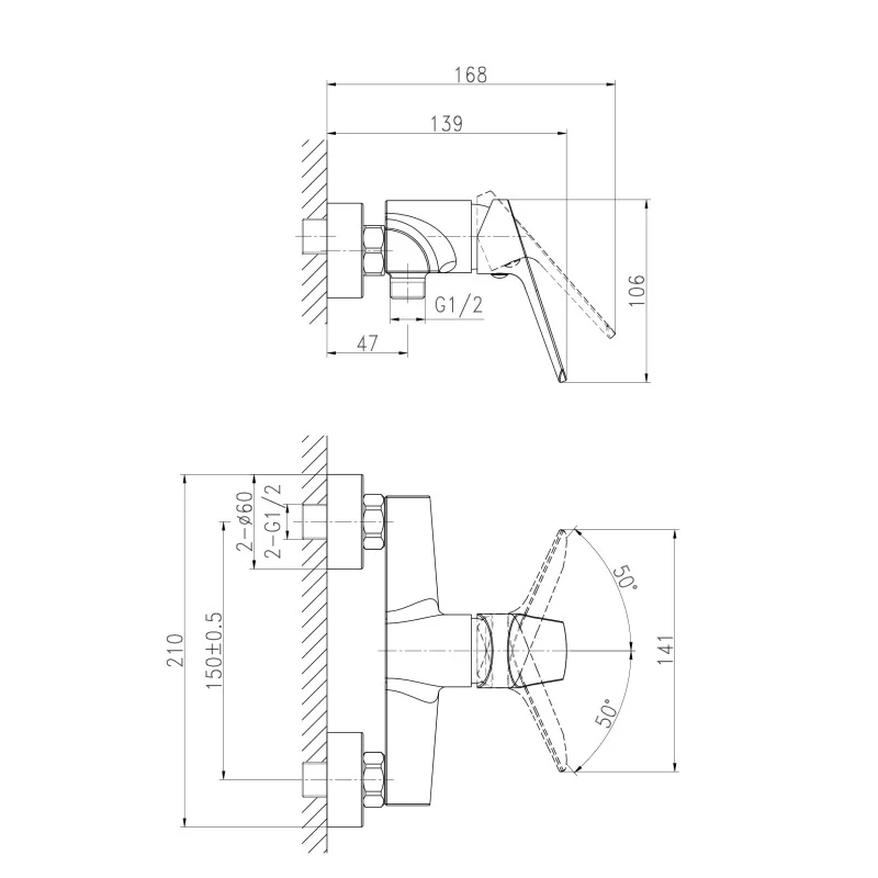 Смеситель для душа Cersanit Flavis 63036 Хром