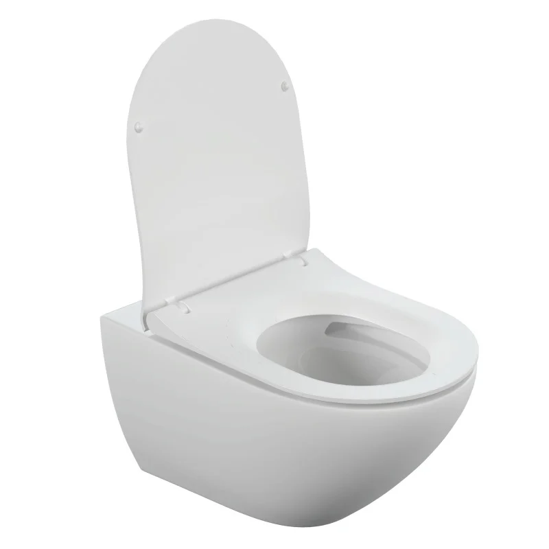 Унитаз подвесной Cersanit Street Fusion Clean On DPL EO slim 64516, безободковый, крышка микролифт, белый