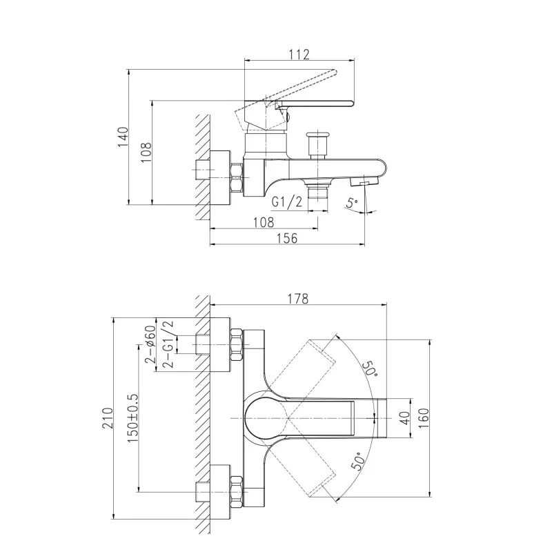 Смеситель для ванны Cersanit Brasko 63021 Хром