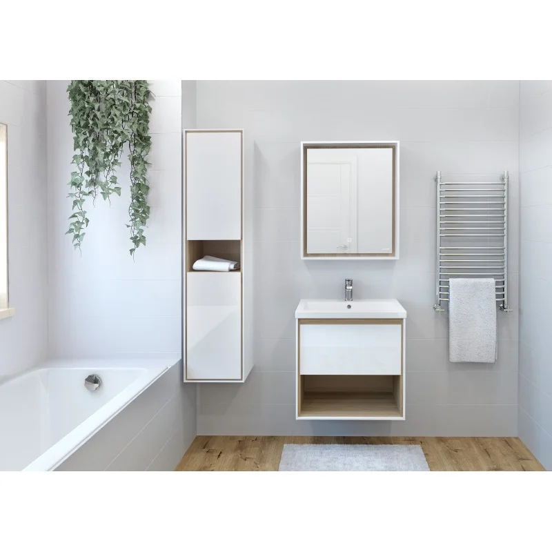 Зеркало Cersanit Louna 60 с подсветкой и полкой, сенсор на зеркале