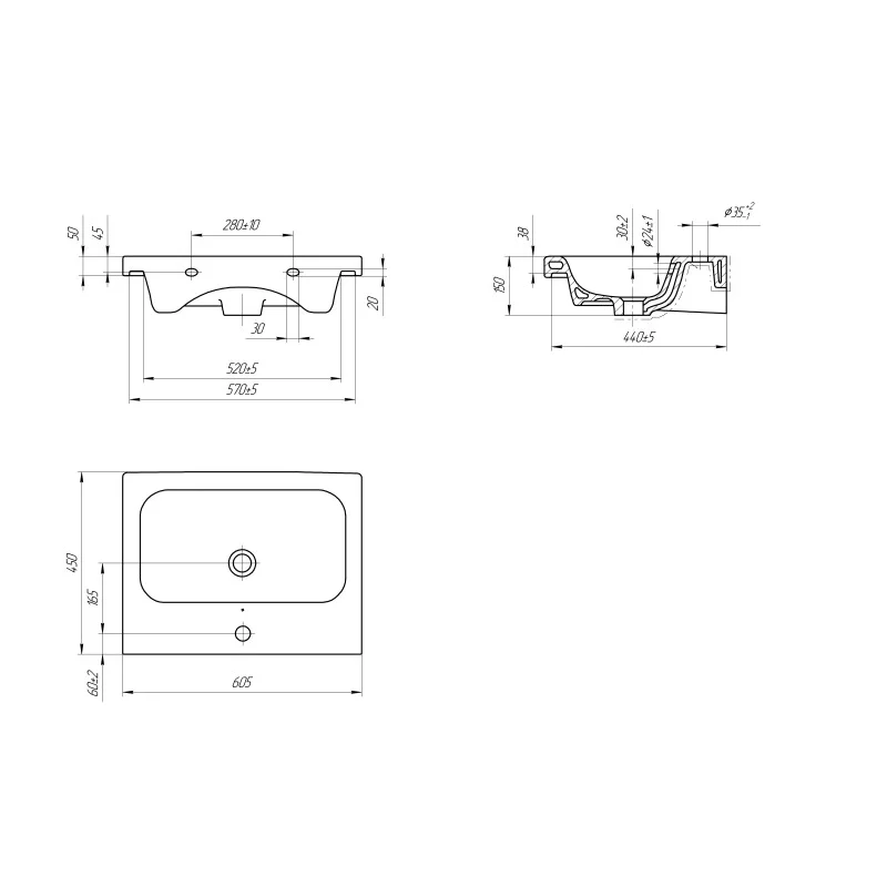 Раковина Cersanit Colour 60 S-UM-COL60/1-w Белая