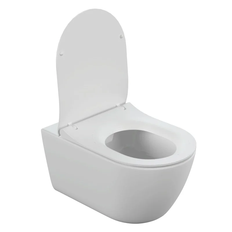 Унитаз подвесной Cersanit crea square Clean On DPL EO slim LP, 64823, безободковый, крышка микролифт, цвет белый