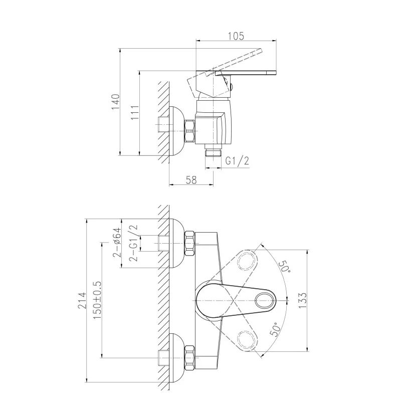 Смеситель для душа Cersanit Cari 63027 Хром