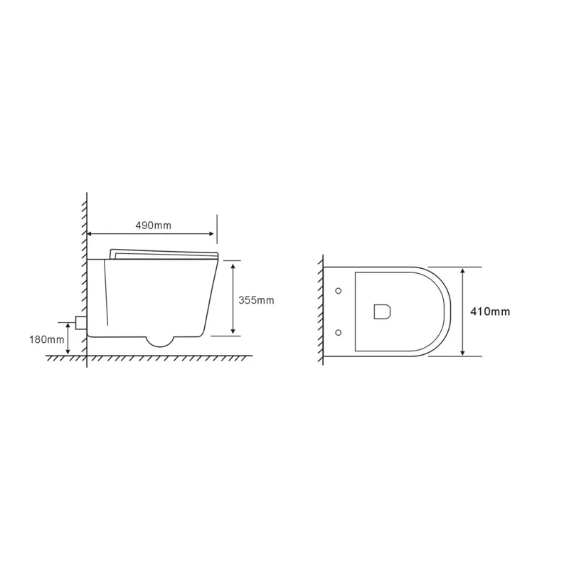 Унитаз SANTA Aria подвесной безободковый широкий Ceruttispa CT9666 (485х410х355)