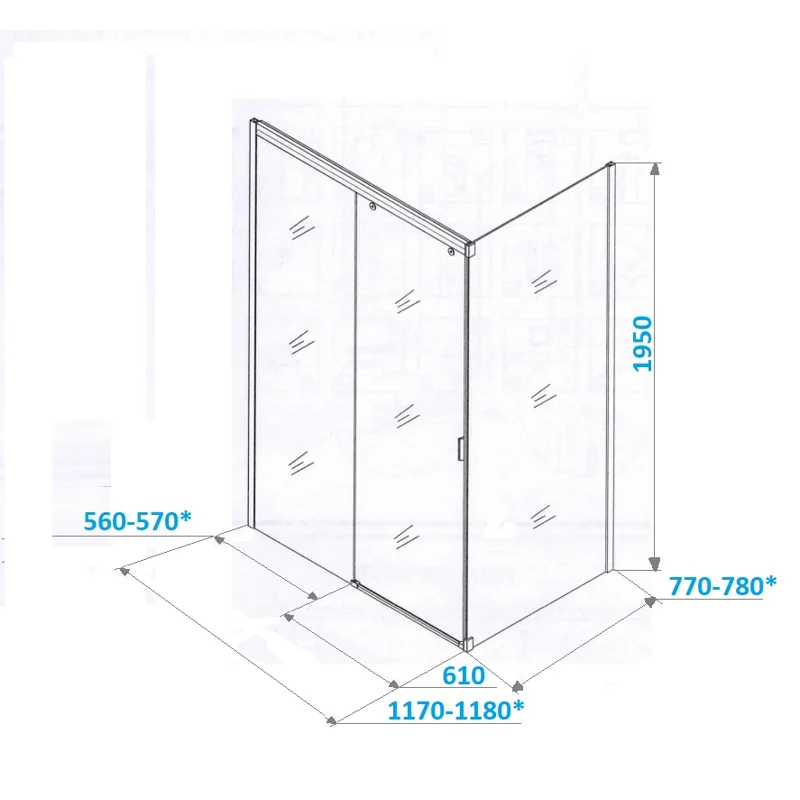 Ограждение MARBELLA 120 L душевое Ceruttispa без поддона (80x120x190)
