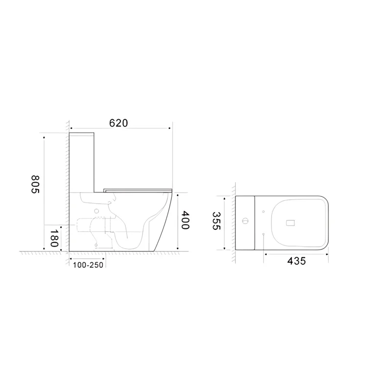 Унитаз MANLIO Tornado напольный безободковый CT10618 (630х350х805) Ceruttispa