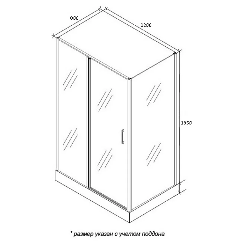 Ограждение VICTORIA120 душевое Ceruttispa без поддона (90x120x195)