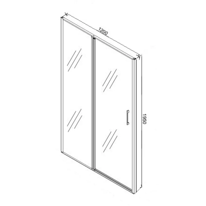 Дверь GLORIA D120 душевая в нишу Ceruttispa (120х195)
