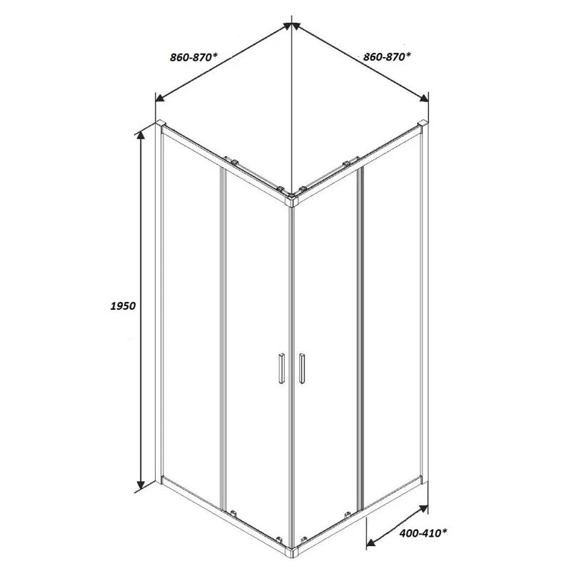 Ограждение MUZA90 душевое Ceruttispa без поддона (90x90x195)
